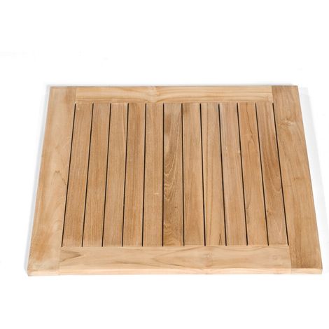 Sonnenpartner Tischgestell Korsika Alu eisengrau mit wählbarer Tischplatte Tischplatte TUNIS 70 x 70 cm Teakholz 80050291 (1/2)