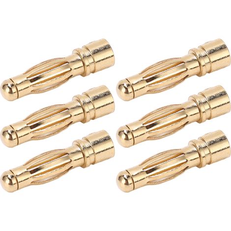 12.050 4.0mm Metal Male and Female Banana Plug Pure Copper Gold-Plated Connector (Sold in sets of 10) (1/5)