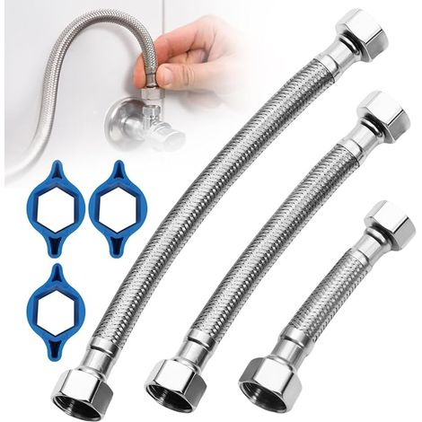 10cm, 20cm, 30cm Flexible Hose Tap 1/2 Inch (1/5)