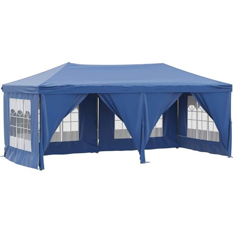 vidaXL Carpa para fiestas plegable con paredes laterales azul 3x6 m (1/2)