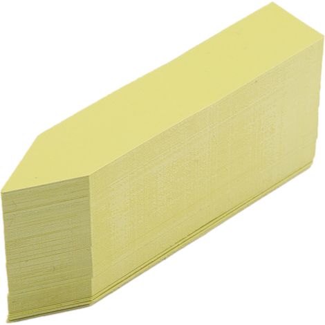 Étiquettes de semis pour jardin (100 pièces) - Marqueurs pot et balises en PVC jaune de 10x2cm, résistants, réutilisables et écologiques. (1/5)
