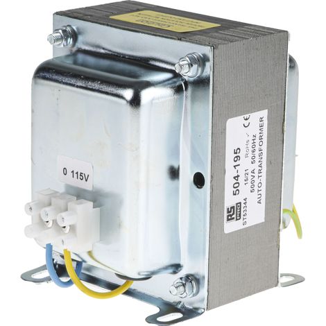 Autotransformateur Châssis fermé RS PRO, primaire 220 V ac, 230 V ac, 240 V ac, secondaire 115V c.a., 500VA ( Prix pour 1 )