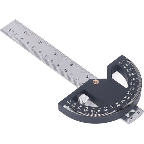 Équerre à onglet menuiserie en ABS argent noir 12 mm pour mesure angle et tracé bord 1 pièce 8 po (1/5)