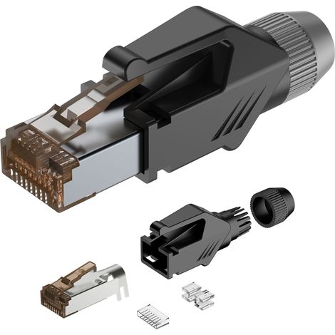 Fiche RJ45 Roxtone RJ45C5E-PH-GY avec couvercle (1/5)