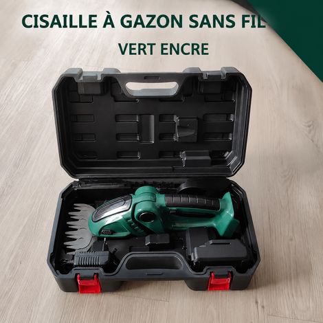 Taille-haie et sculpte-haie sans fil 24V vert foncé avec batterie, chargeur et coffret vert 24v 13007 2.5 40 × 13,7 × 23,8 cm 2,5 kg – Livraison gratuite