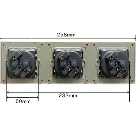 Bloc 3 prises avec terre saillie triple prise 2P+T 16A précâblée saillie Blanc Célesta Bloc à Câbler avec 3 Prises/2 Pôles/Terre de 16 Ampères 3680 W 230 V Blanc (1/3)