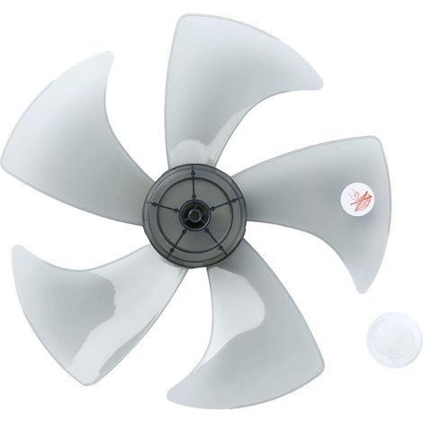Pale de rechange en plastique pour ventilateur de table et ventilateur sur pied, diamètre du trou : 0,8 cm, grise, 34 cm (1/5)