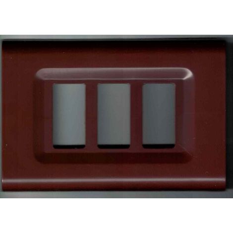 TrAdE Shop Traesio - Placchette Placche In Abs Serie Magic Elite Bticino Compatibili Color Copriprese - Marrone -4 fori -