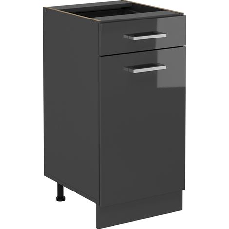 Meuble cuisine R-Line, Anthracite Haute brillance, 40cm sans PT, Vicco