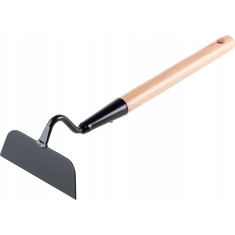 KADAX Gartenhacke aus Metall mit Holzstiel, Trapezform, 12 cm, Schwarz