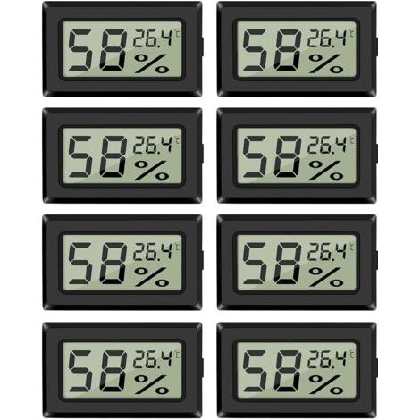 QORVA-Pack de 8 Thermomètres Hygromètres Numériques, Capteur Température Humidité Intérieur pour Maison Bureau, Celsius (1/5)