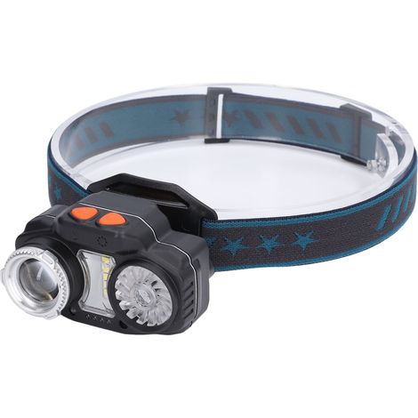 Leistungsstarke LED-Stirnlampe, multifunktionale intelligente Gestenerkennung, USB-aufladbar, wasserdicht für Radfahren, Wandern, Camping, Nachtläufe, DIY, Erkundungstouren, leicht und schwarz (W663-1 (1/5)