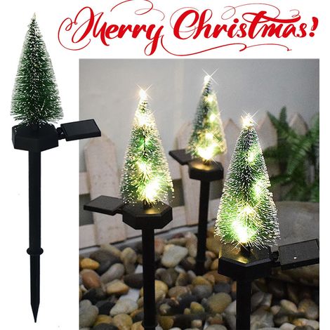 Arbre De Noël Solaire - Lampe De Jardin Extérieur À Énergie Solaire - Pour Décoration Extérieure Jardin Terrasse - Hauteur 45 Cm - 1 Pièce (1/5)