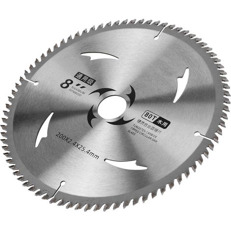 Kreissägeblatt aus Hartmetall, 8 Zoll, 80 Zähne, für Holz, Spanplatten und Sperrholz, geeignet für die Holzbearbeitung (1/5)