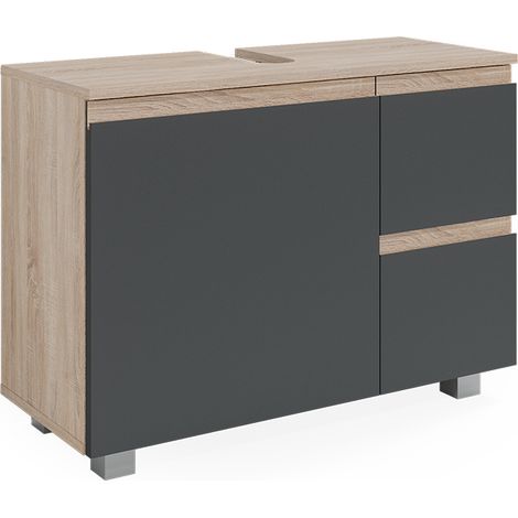Waschbeckenunterschrank J-Shape, Anthrazit, 80 x 60.8 cm, Vicco (1/5)