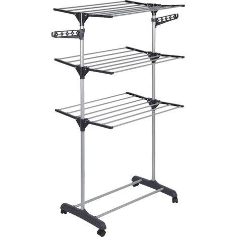 Secador de dosel plegable de tres capas gris 72  56  152cm (1/5)