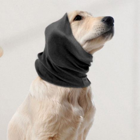 Hmwy-pet Anti-Angst-Mütze für Hunde und Katzen, Ohrenschützer, Halstuch – Größe L – Schwarz (1/5)