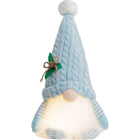 Gnome De Noël - Avec Lumière LED - Hauteur 29 Cm - Fonctionne Sur Piles - Décoration Intérieure Scandinave - 1 Pièce (1/5)