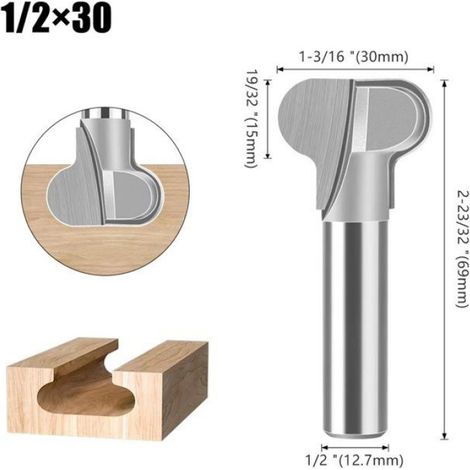 Couteau à Poignée à Deux Arcs, Outil de Rainurage en Arc, Tête de Fraise à Bois Moulée Monobloc. Fraise à Défoncer à Queue (1/5)
