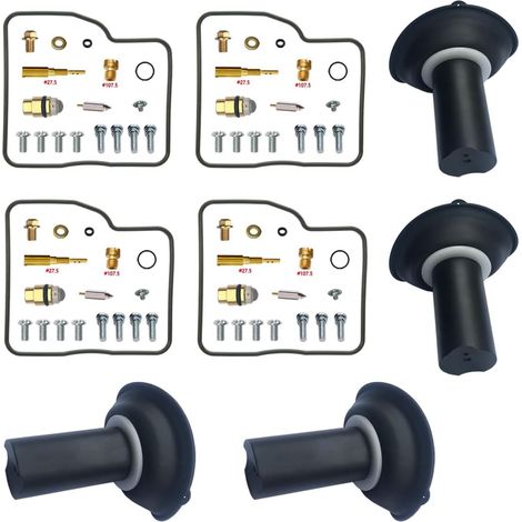 Kit de réparation de carburateur pour GV1200 Madura 1985-1986 1200 cm³  Kit de base (x4)  Compatible avec GV1200 Madura  moteur V4  gicleurs en laiton  joints en nitrile  pièces en POM  résistant à l' (1/5)