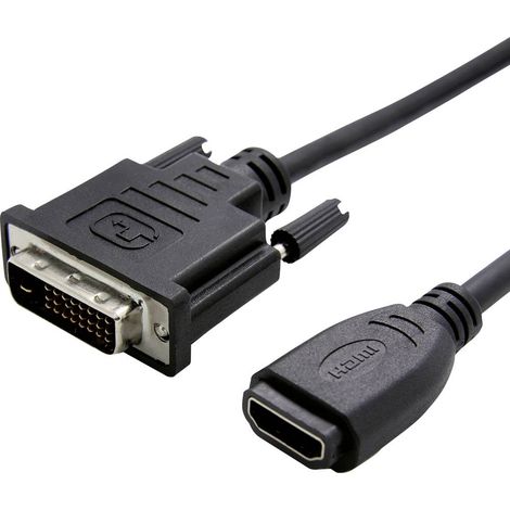 Câble adaptateur Value DVI / HDMI Fiche mâle DVI-D 24+1 pôles, Prise femelle HDMI-A 0.15 m noir 12.99.3116 Câble DVI Y155342 (1/2)