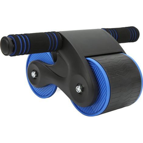 Appareil de musculation abdominale à double rouleau, équipement de fitness à domicile, noir et bleu. (1/5)