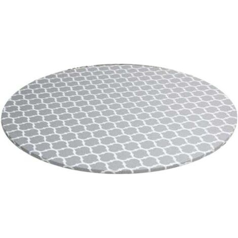 Runde Tischdecke mit Gummizug, wasserdichtes PVC, XU, papierhandtuchabweisende Tischdecke für den Innen- und Außenbereich -