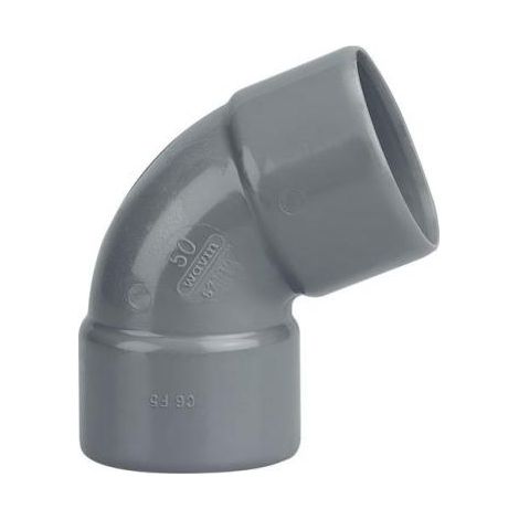 Coude PVC double Femelle 67°30 D50 - WAVIN - 3026059 (1/2)