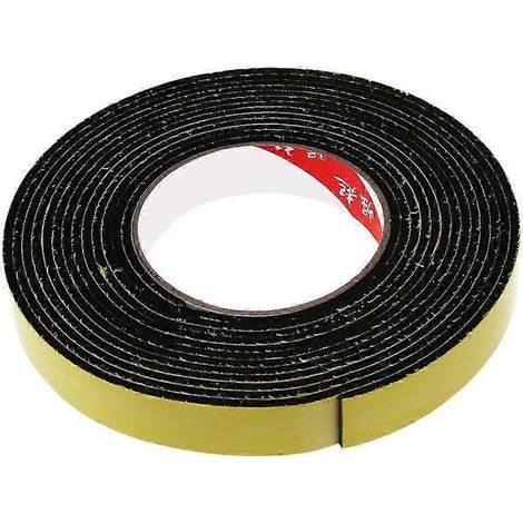 Ruban adhésif mousse noir simple face de 5 m, à cellules fermées, de 20 mm de large et 3 mm d'épaisseur. (1/5)