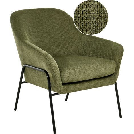 Sillón auxiliar decorativo tapizado con estructura metálica asiento moderno verde Veddige (1/5)
