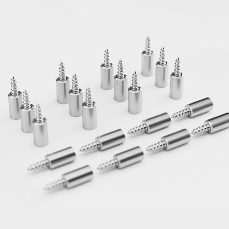 Taquet Etagere,20 pcs à Visser de Support Etagère Cheville de Fixation en Metal Nickelé Tablette Goupille avec Couverture Antidérapant Soutien de Planche en Bois pour Meubles Placard Armoire (1/5)
