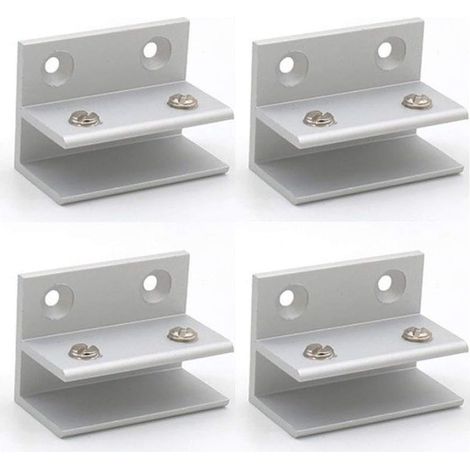 Set mit 4 F-förmigen Glasklemmen, Wandmontage, Duschklemmen, Regalklemmen, 10-12 mm Klemmplatten (1/5)