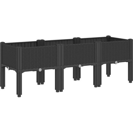 Maison Exclusive - Pflanzkasten mit Beinen Schwarz 120x40x42 cm P