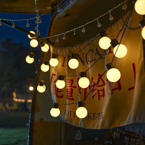 Guirlande lumineuse LED de Noël avec 20 boules, idéale pour le camping et les activités de plein air (3 m) - À piles (1/5)