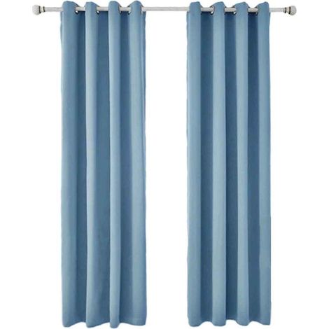 2 Pièces Rideaux Occultants Thermiques pour Salon - 140x240cm - Bleu Clair (1/5)