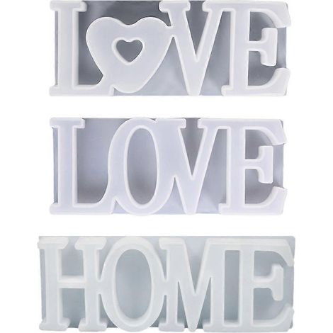 Silikonform „Love Home“, Harzform „Love“, Form für Wanddekoration, Form für 3D-Ornamente