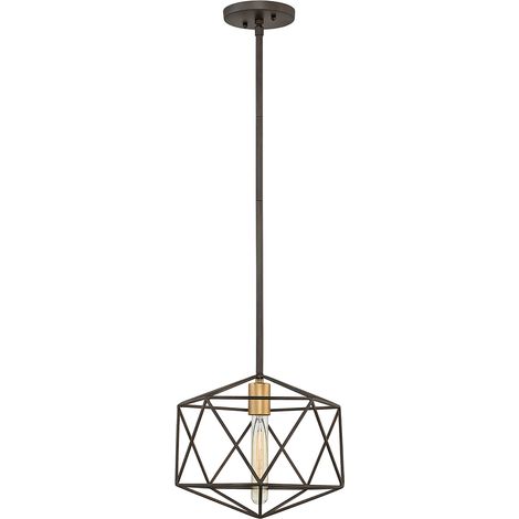 Sospensione Industrial Nordica Astrid Metallo Bronzo Opaco 1 Luce E27 (1/5)