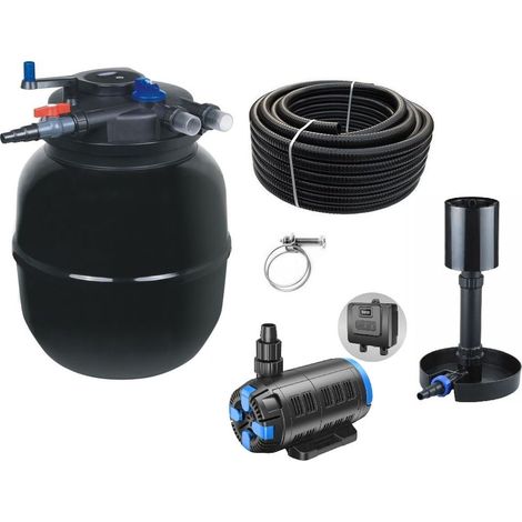 Druckteichfilter Set CPF 50000 regelbare Eco Pumpe 10m Schlauch Standskimmer Nr.56
