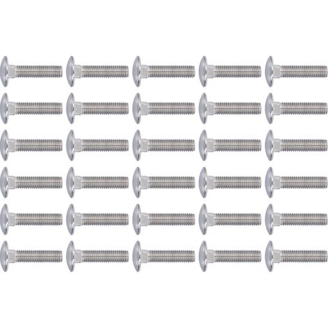 30 boulons à tête carrée en acier inoxydable A2-70, tête ronde bombée, pour machines, M10x40 (1/5)
