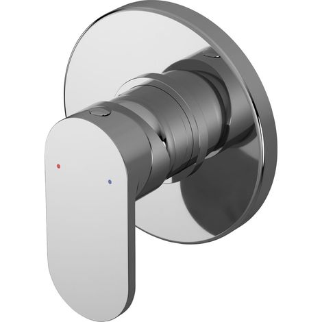 Balterley Enville Contemporary Round Concealed Manual Shower Valve with Lever Handle and Round Backplate - Chrome Finish