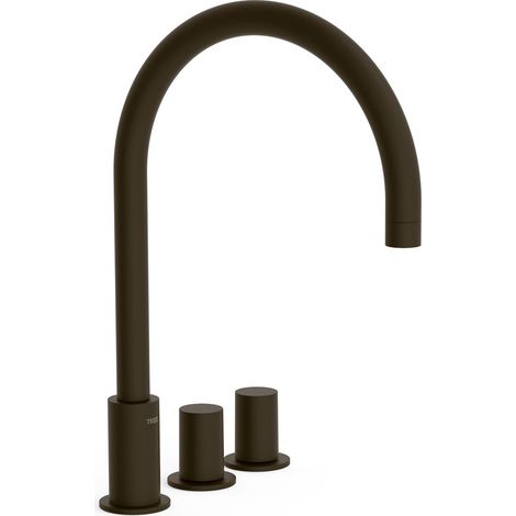 TRES 06110501KMB STUDY Grifo Bimando De Repisa para Lavabo Color Negro Bronce - ref: 06110501KMB (1/2)