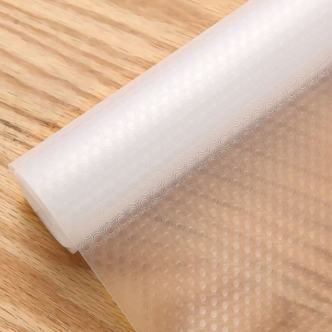 ALOVZE 3x rutschfeste Schubladenmatte, nicht klebend, DIY-Kühlschrankmatte, Schrankregal, Kühlschrank, EVA-Kunststoffschutz für Möbel, Camping, transparent, 150 x 50 cm (1/4)