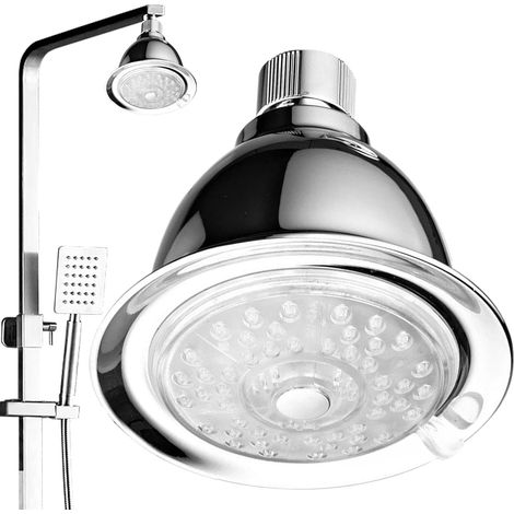 Pommeau de douche lumineux haute pression, LED Éclairage avec capteur température, effet pluie, RGB,