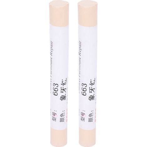 2 pièces Crayon de Réparation pour Parquet Bois, Peinture de Remplissage Rayures, Matériel de Réparation Meubles en Composite Couleur Ivoire Rouge (1/5)
