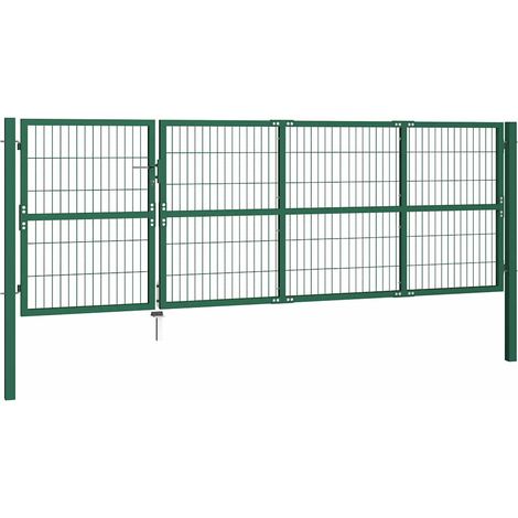 Maison Exclusive - Gartentor mit Pfosten 350x120 cm Stahl Grün