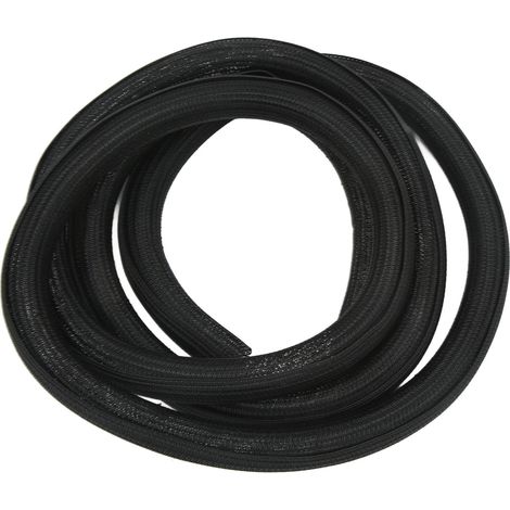 Gaine fendue noire de 3 m (10 pi), diamètre 25 mm, auto-enroulable, résistante aux hautes températures, pour câbles automobiles (1/5)