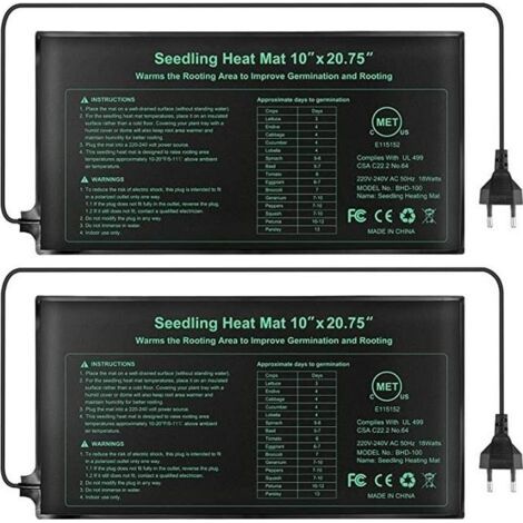 Lot de 2 lectronique Tapis Chauffant Coussin de Chauffage hydroponique imperméable pour l'usine de Reptile de Graine (1/4)