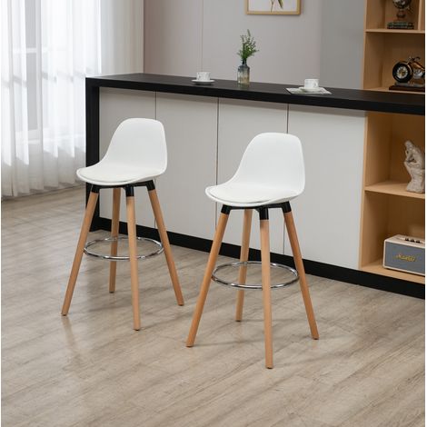 Sillas altas de bar con respaldo y reposapiés 2 uds OKMYHOME (1/5)