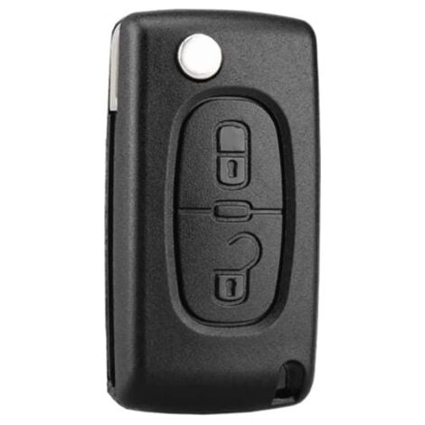 Key Shell Buttons Compatible CE0536 Folding Flip Key for Peugeot 207 307 308 407 408 3008 5008 Citroen C2 C3 C4 C5 C6 C8 (2 Buttons, CE0536)