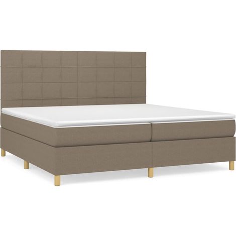 Maison Exclusive - Giroletto a Molle con Materasso Tortora 200x200 cm in Tessuto (1/5)